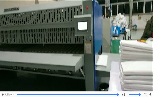 【视频】床单折叠机使用中-折叠机生产厂家